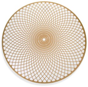 Jogo Americano Redondo de Plástico Mandala Dourado 38 cm - D'Rossi