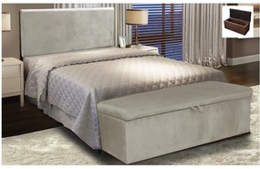 Cabeceira Painel Clean para Cama Box Solteiro 90 cm Suede- D'Rossi - Marrom Rato