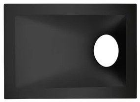 Plafon Embutir Aluminio Square 13,2Cm - PRETO