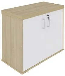 Balcão para Escritório 90cm 2 Portas Corp A06 Carvalho/Branco - Mpozen