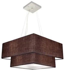 Lustre Pendente Quadrado Café MJ-4066 Para Mesa de Jantar e Estar