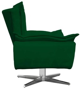 Poltrona Giratória Opala Suede Verde Base Estrela Cromada D'Rossi