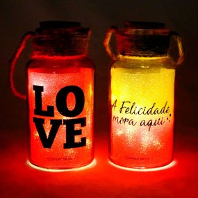 Kit Luminária de Mesa 2 unidades Felicidade Love