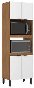 Paneleiro Duplo Forno 4 Portas Firenze D02 Amendola/Branco - Mpozenato