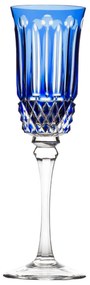 Taça de Cristal Lapidado P/ Champagne - Azul - 69  Azul - 69