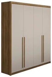 Guarda Roupa Solteiro 4 Portas 183cm Dubai Nature/Fendi      - VLR MÓV