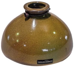 Vaso Peso Decorativo em Cerâmica Esmaltada Carolina Haveroth - Vitória Régia Alto Brilho  Kleiner