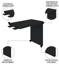 Mesa para Escritório 4 Gavetas Lado Direito e Mesa Auxiliar Corp A06 C