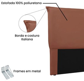 Cabeceira Cama Box Solteiro 90 cm Garden Veludo S04 - D'Rossi - Cobre