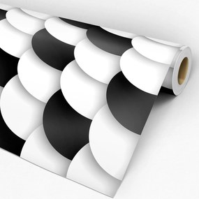 Papel de parede adesivo círculos preto e branco due