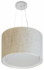 Pendente Cilíndrico Rustico Bege MJ-4304 Para Mesa de Jantar e Estar