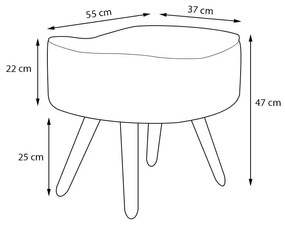 Puff Banqueta Astra com Pés Palito Suede Bordô