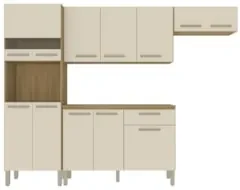 Cozinha Compacta Com Balcão 251cm Louis Plus Freijó/Soft Z06 - Mpozena