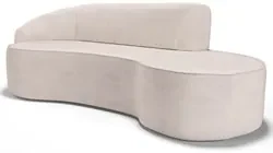 Sofá Living 4 Lugares 300cm Braço Esquerdo Mozart D06 Linho Cru - Mpo