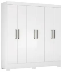 Guarda Roupa Casal 180cm 6 Portas Vanci D02 Branco - Mpozenato