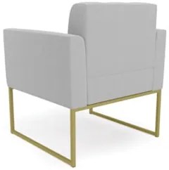 Namoradeira e 2 Poltronas Industrial Dourado Ana Bouclé Cinza - Ibiza