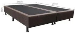 Base Box para Cama Casal King 192x203cm Bipartido Liz S05 Suede Bordad