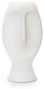 Vaso Decorativo Rosto em Cerâmica Branco 23,5x11 cm - D'Rossi