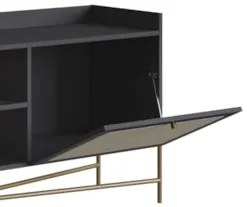 Rack Para Sala Bancada de TV 65 Pol Pé Metal Arlo Nero/Dourado - Mpoze