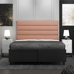 Cabeceira com Base Cama Box Casal Queen 158x198 Hit ID5 Suede Preto/Li