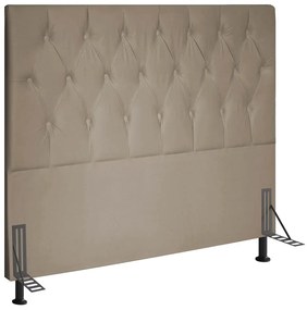 Cabeceira Topázio Para Cama Box Casal 140 cm Suede - D'Rossi - Bege