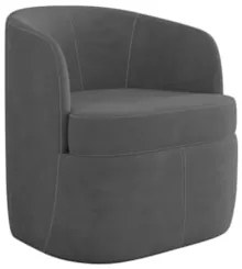 Kit 2 Poltronas Giratória Decorativa para Sala Dandara Z08 Veludo Cinz