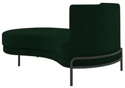 Chaise Longue Divã 164cm Braço Direito Logus D06 Veludo Verde - Mpozen