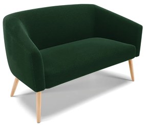 Sofá 2 Lugares Namoradeira Pé Palito Natural Stella Bouclê Verde D03 - D'Rossi