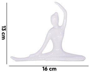 Enfeite Decorativo Bailarina em Cerâmica Branco 13x16x3,5 cm - D'Rossi