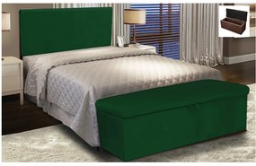 Cabeceira Painel Clean para Cama Box Solteiro 100 cm Suede - D'Rossi - Verde