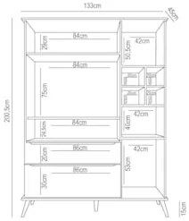 Guarda Roupa Infantil 100% MDF Pés Retrô Mel Z39 Rosê - Mpozenato