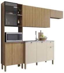 Cozinha Compacta Balcão Com Pia 120cm Laura Plus Freijó/Soft Z06 - Mpo