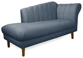 Divã Recife Suede Azul Marinho 165 cm Pés Chanfrado Castanho - D'Rossi