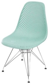 Cadeira Eames Furadinha cor Tiffany com Base Cromada - 55991 Sun House