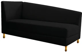 Recamier Valéria 140cm Lado Direito Suede Preto - ADJ Decor