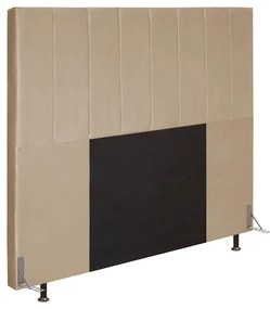 Cabeceira Jade Para Cama Box Casal 140 cm Veludo Bege - D'Rossi