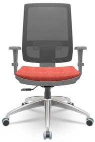 Cadeira Brizza Diretor Grafite Tela Preta Assento Concept Rosê Base RelaxPlax Aluminio - 65894 Sun House