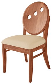 Cadeira Decorativa Sala de Jantar Teseu Madeira Maciça Poliéster Bege/Imbuia G42 - Gran Belo