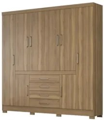 Guarda Roupa Casal 8 Portas 4 Gavetas New Realce D02 Amendola Touch -