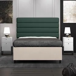 Cabeceira com Base para Cama Box Casal 138x188cm Hit ID5 Linho Verde/S