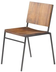 Cadeira Dix com Assento em Madeira Rustic Brown Base em Aco Grafite 83m-56050 Sun House