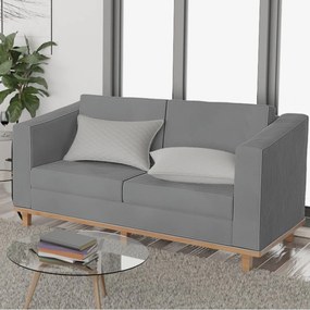 Kit Sofá 2 Lugares e 2 Poltronas Europa Suede Cinza ADJ Decor