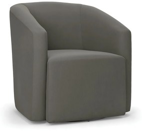 Poltrona Decorativa Base Giratória Stella Max Suede D03 - D'Rossi - Grafite