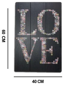 Quadro Decorativo em MDF Love 40X60 cm - D'Rossi