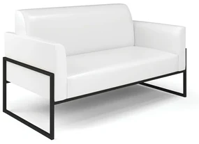 Sofá Namoradeira Base Industrial Alta Preto Marisa Corano D03 - D'Rossi - Branco