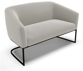 Sofá 2 Lugares Namoradeira Industrial Preto Stella Bouclê D03 - D'Rossi - Cinza