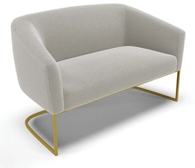 Sofá 2 Lugares Namoradeira Industrial Dourado Stella Bouclê D03 - D'Rossi - Cinza