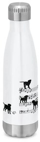 Garrafa Térmica Inox Brilhante 510 ml Cachorro Musical Preto - Branco