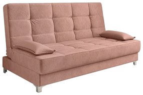 Sofá Cama Equador 193 cm Encosto Reclinável Veludo Pés Plástico Cromado - D'Rossi - Rose