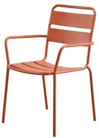 Cadeira Bora Com Braço Estrutura em Aço com Pintura cor Coral - 74364 Sun House
